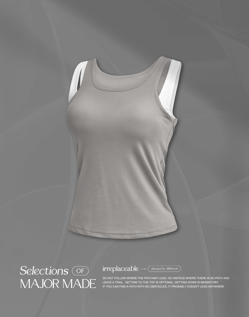 撞色雙肩帶小背心