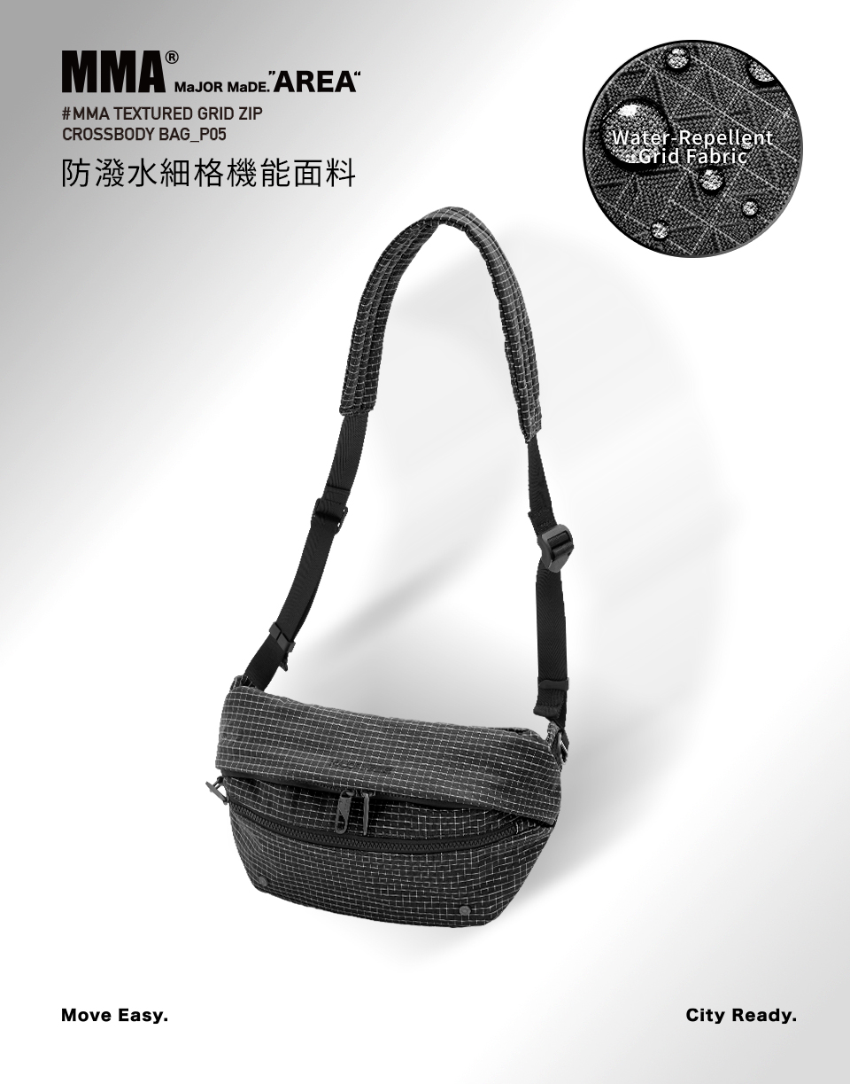 六合一防盜扣減壓揹帶格紋胸包