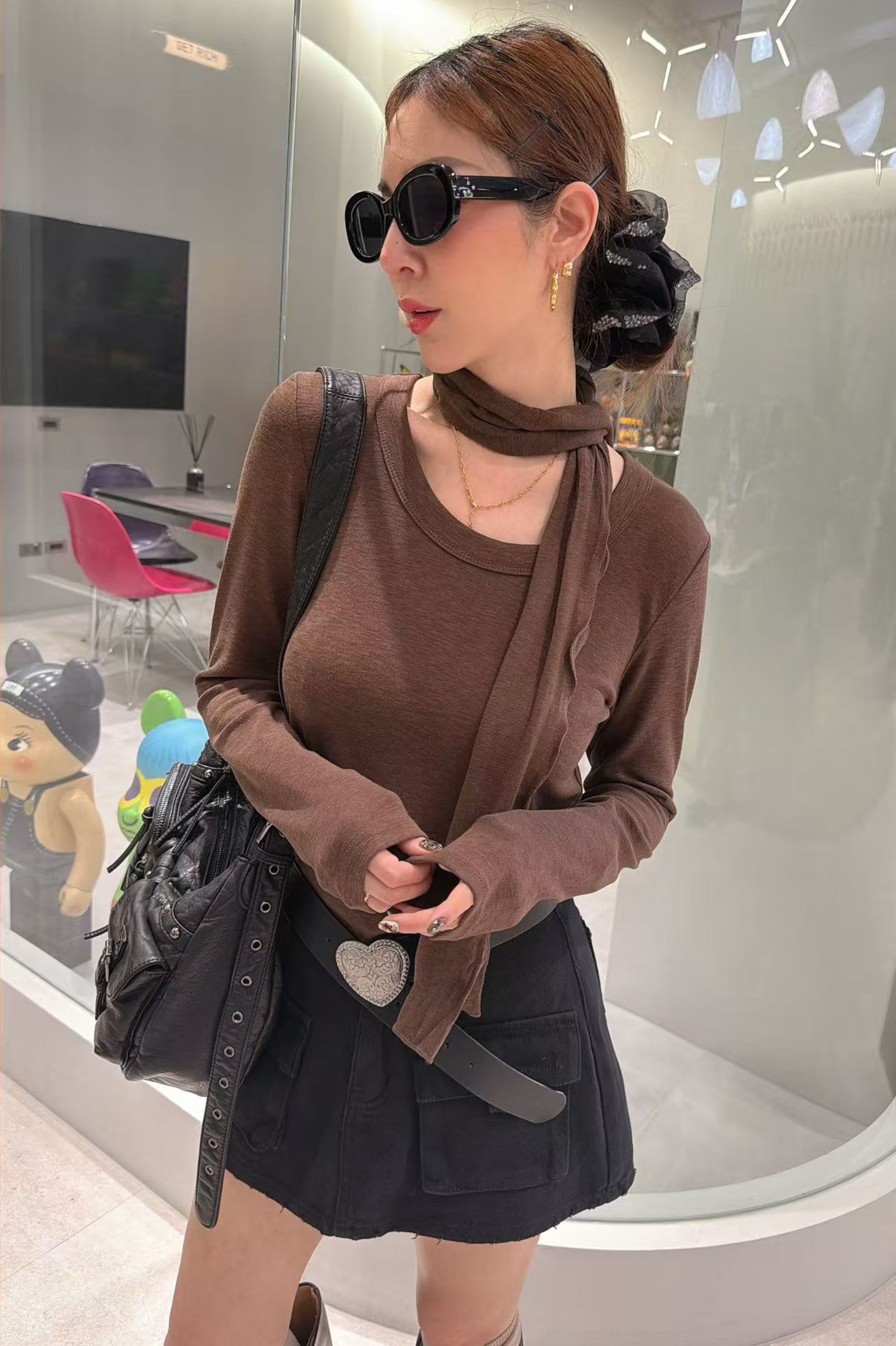 短絨亮片澎澎大腸髮圈